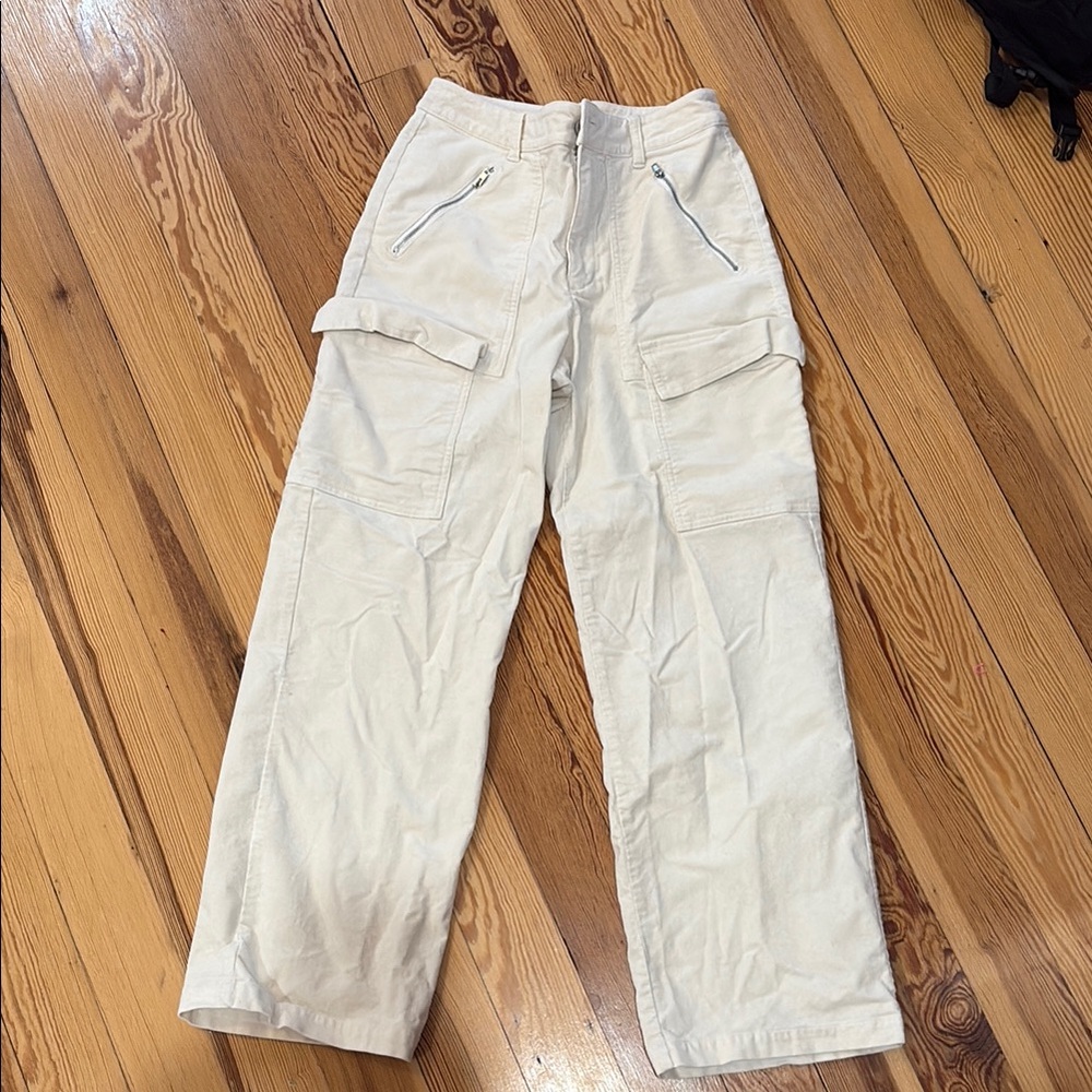 Universal Thread Off-White Cargo Corduroy Pants